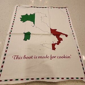 Williams Sonoma Kitchen Towel.  This Boot Is Made For Cooking Italy Cotton